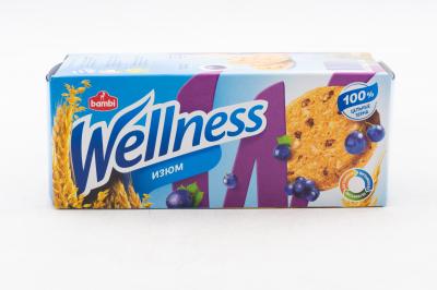 Печенье Wellness цельнозерновое с изюмом и витаминами 210 грамм